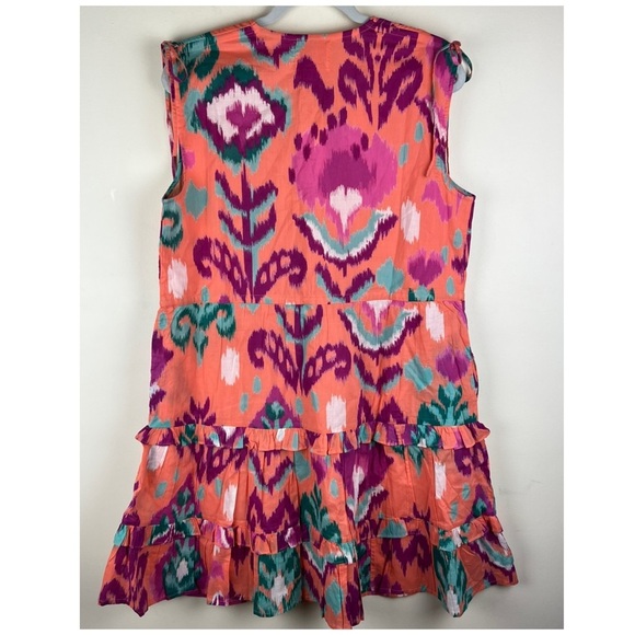 Banjanan Becca Sleeveless Organic Cotton Tiered Dress Floral Spice - Picture 3 of 9